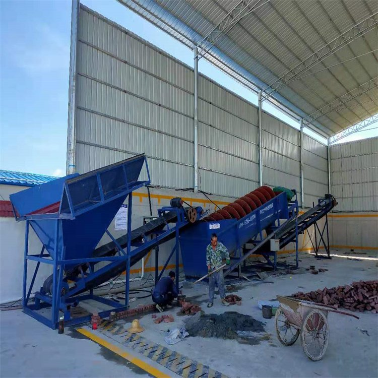 Senhang's new spiral stone washing machine with a large sand washing equipment has an efficient processing capacity of 100T