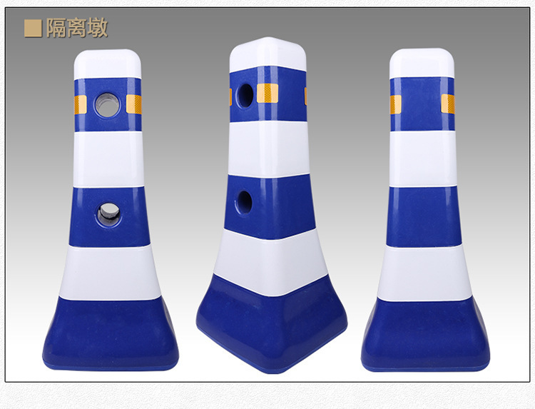 Plastic isolation pier, reflective anti-collision pier, blue and white water horse connecting rod, red and white enclosure, road diversion warning guardrail