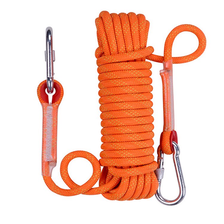 Firefighters equipped with fire emergency escape ropes, steel wire inner core safety rescue ropes