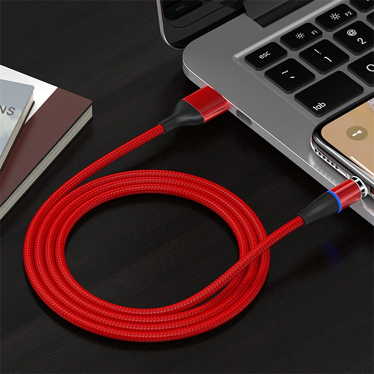 Magnetic suction data cable 3-in-1 fast charging woven charging cable 5a, manufacturer supports customization