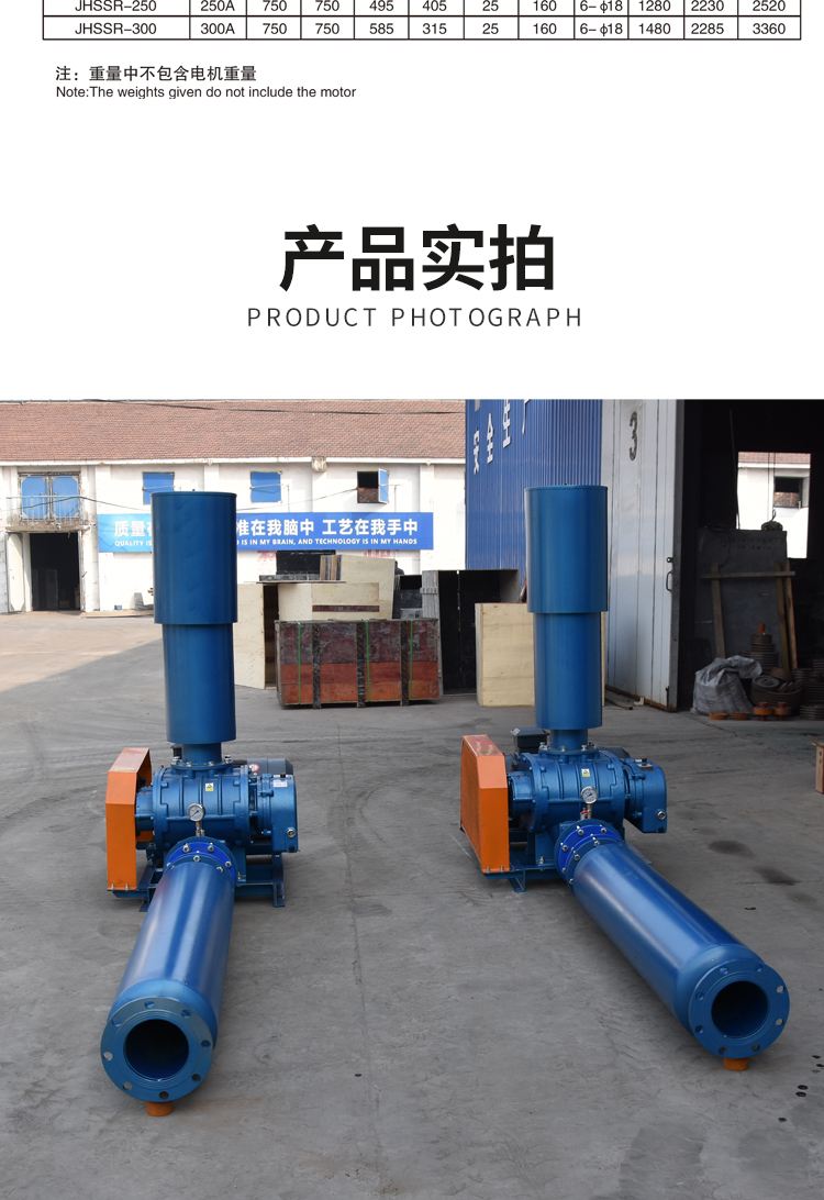 Roots blower DN-80 lint spraying cloth blower equipment for high-pressure sewage treatment Roots blower