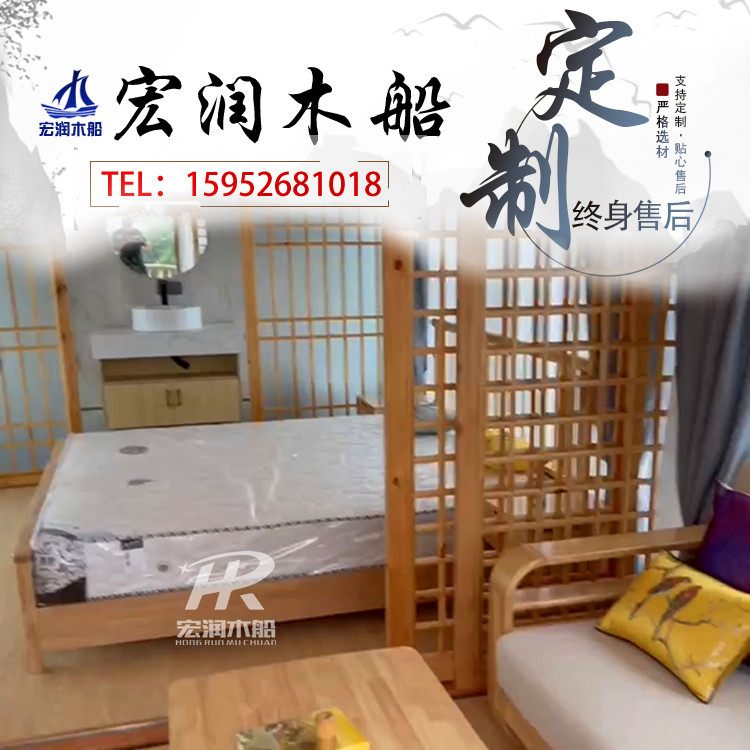 宏润木船厂家定制船屋民宿景区水上观光旅游餐饮房厅豪华电动画舫