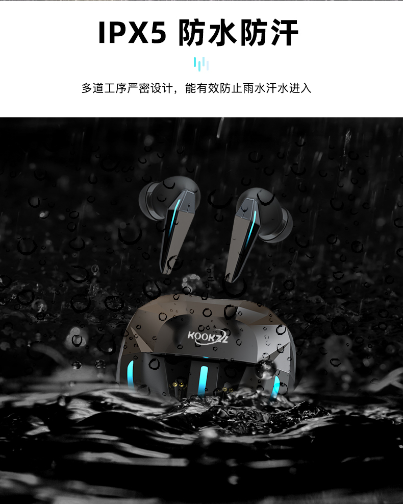 KOOKZZ Cooker Wireless Bluetooth Headphones ENC Dual Mark Intelligent Noise Reduction Ear Design for Long Range R07