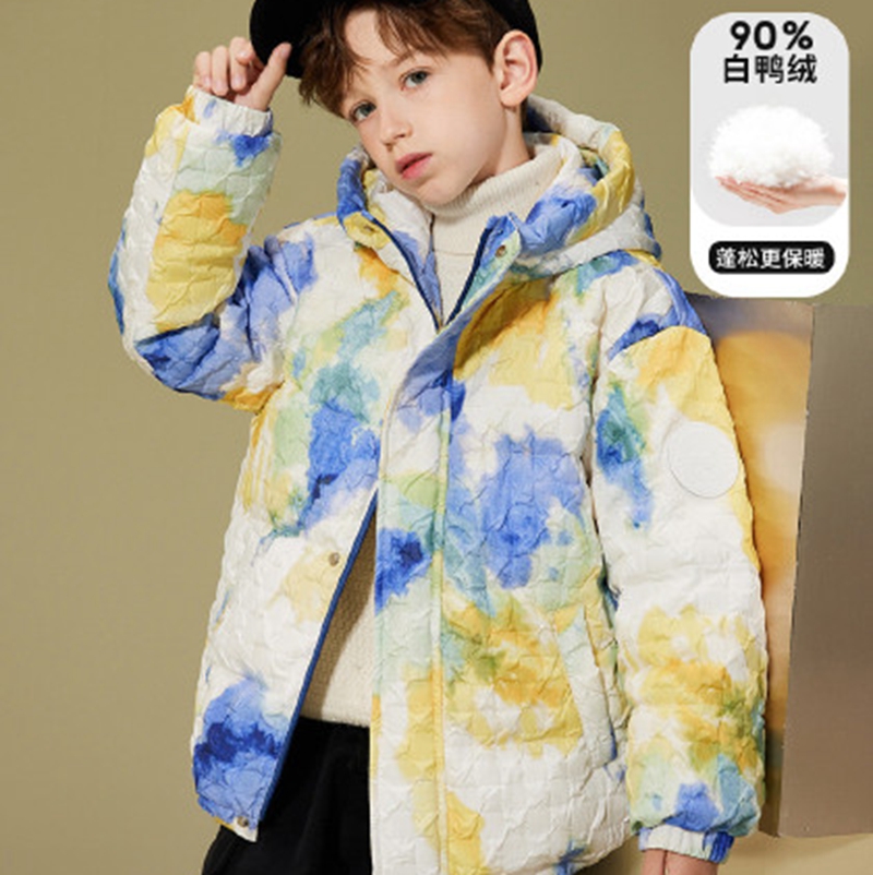 Luo Xiaomi winter clothing down jacket fashion brand discount children's clothing physical store network Kwai live broadcast source of goods tail