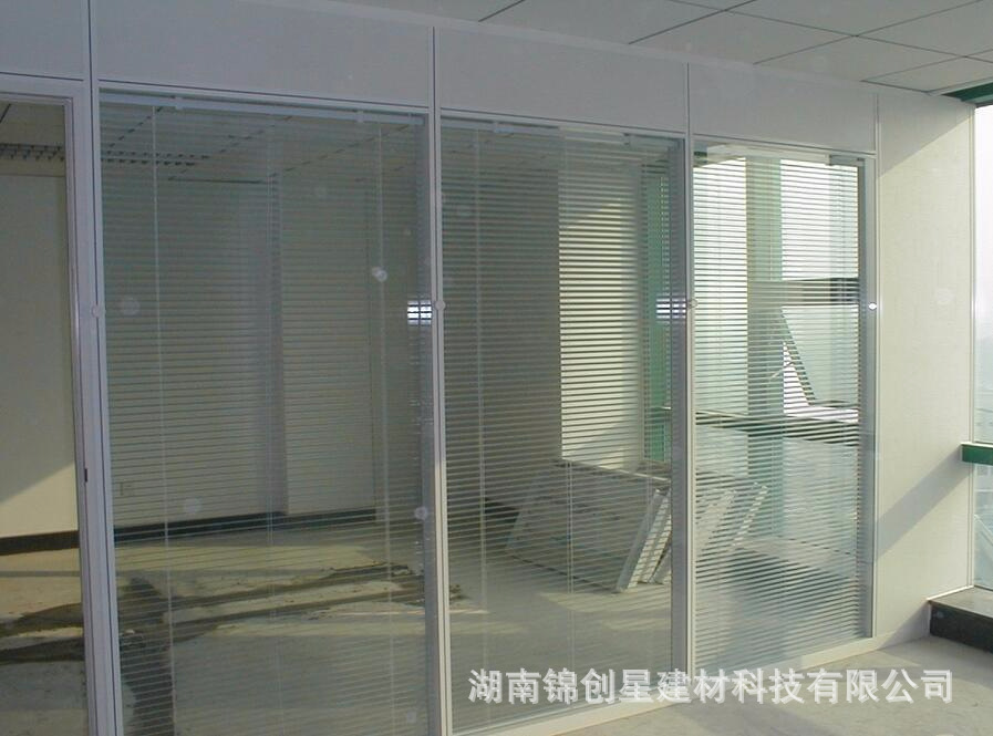 Office glass partition wall, double glass louver partition, hotel office glass partition, fireproof partition