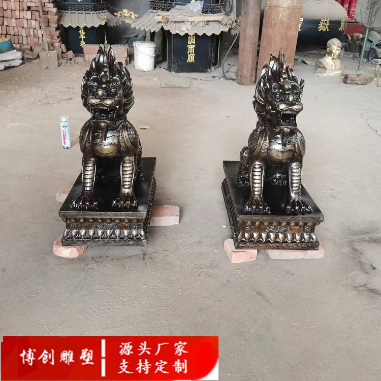 铜麒麟工厂 博创雕塑铸铜麒麟 家庭 公司酒店 大门口摆件