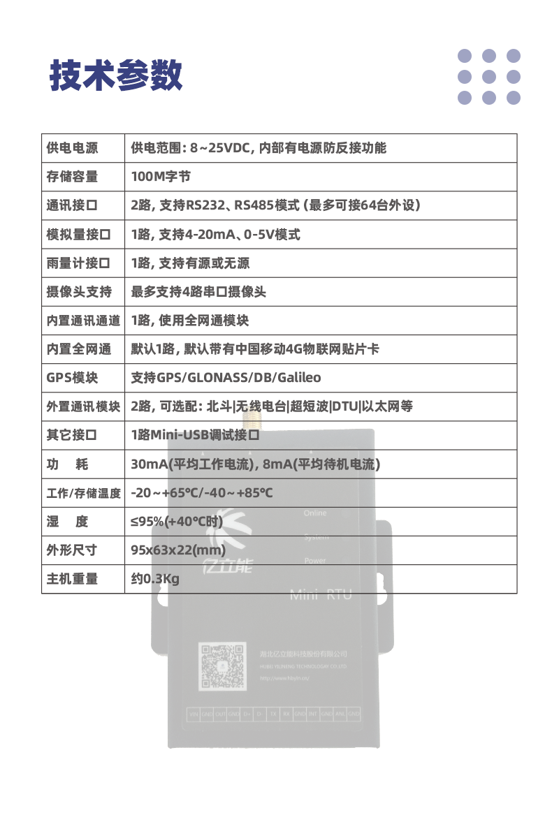 YLN-YCR05 Telemetry Terminal Remote 5G Data Transmission Equipment Customized Mini RTU