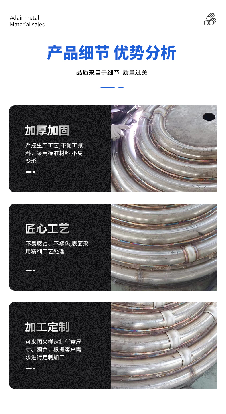 Stainless steel head coil corrosion-resistant reaction kettle coil wing height can be customized