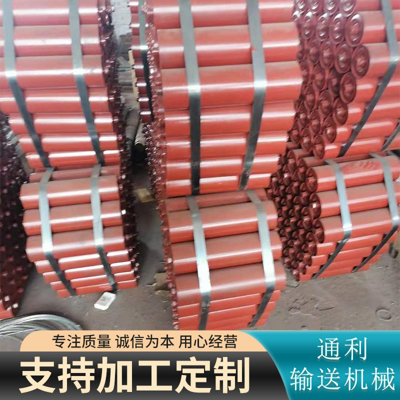 Sufficient supply of groove type stainless steel material for rubber buffer roller triple roller belt conveyor