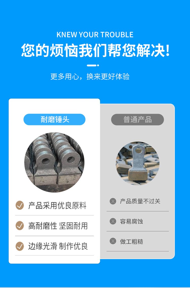 High manganese steel material manganese chromium alloy composite hammer hammer crusher accessories