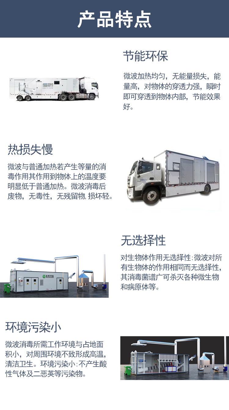 Medical waste rapid disinfection vehicle intelligent microwave sterilization treatment equipment waste on-site treatment