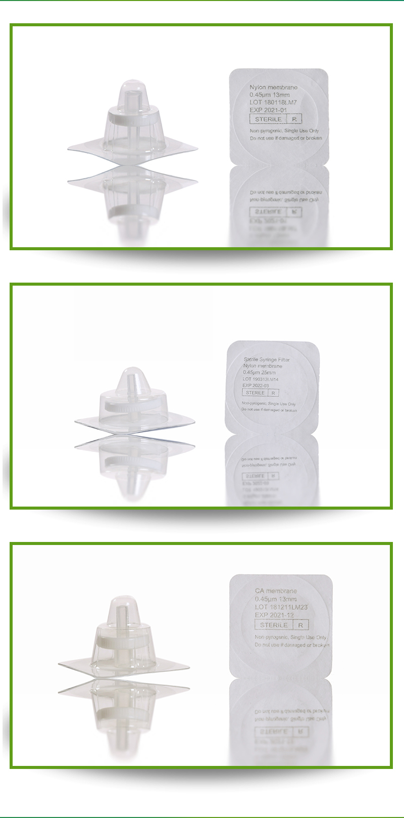 13mm/25mm 0.45 μ Disposable independent packaging sterilized needle filter