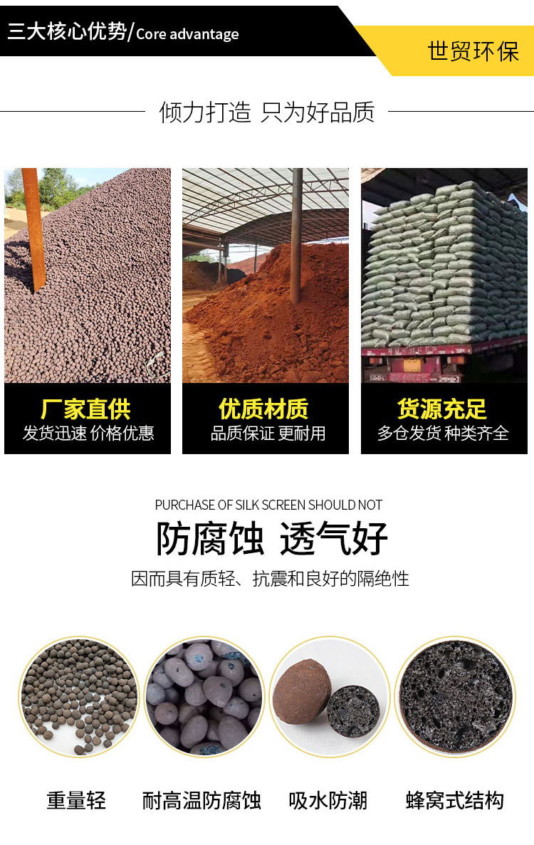 Landscape and horticultural engineering, building toilets, backfilling, hydroponic cultivation, soilless cultivation of flowers, breathable bedding, lightweight ceramic particles