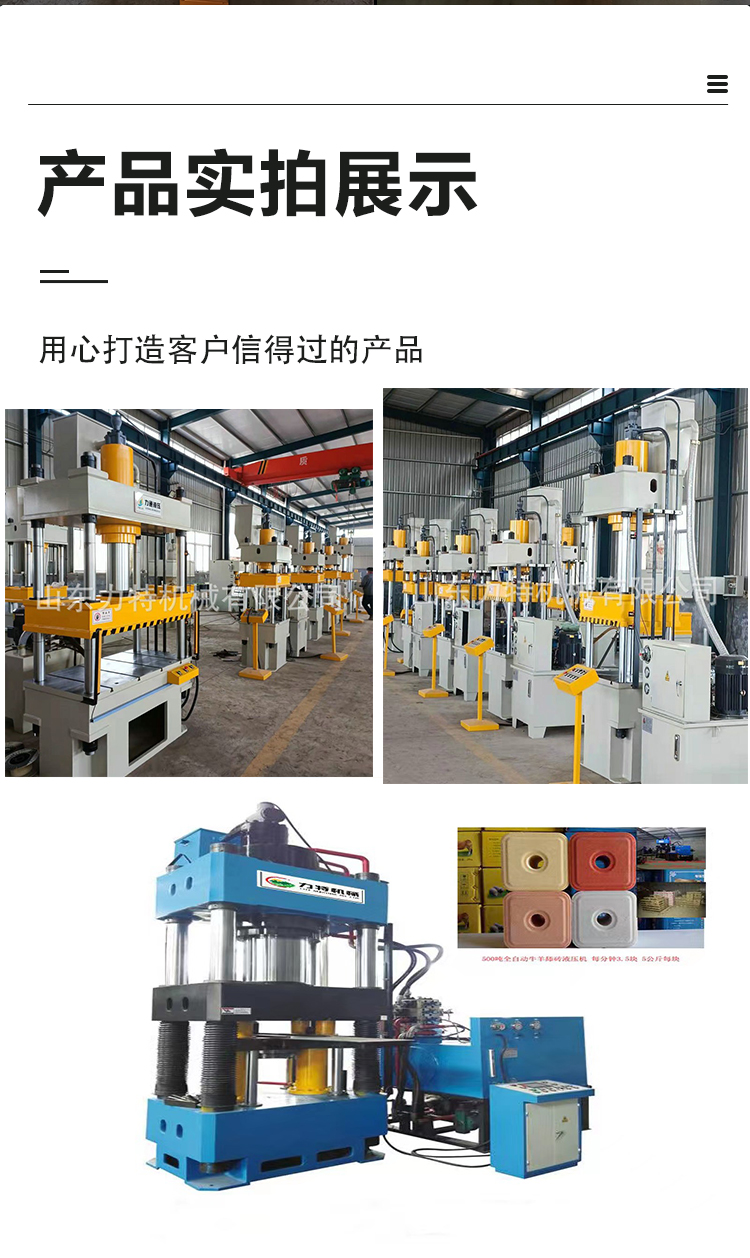 500 ton three beam four column hydraulic press powder forming hydraulic equipment 315T fishing bait pressing machine four column hydraulic press