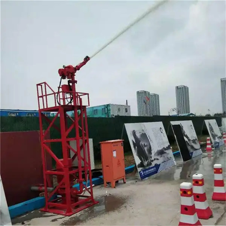 Liaoning Fuxin construction site tower cannon 50 meters dust reduction and fire protection turret High pressure turret Water spraying coal yard Humidification dust reduction turret