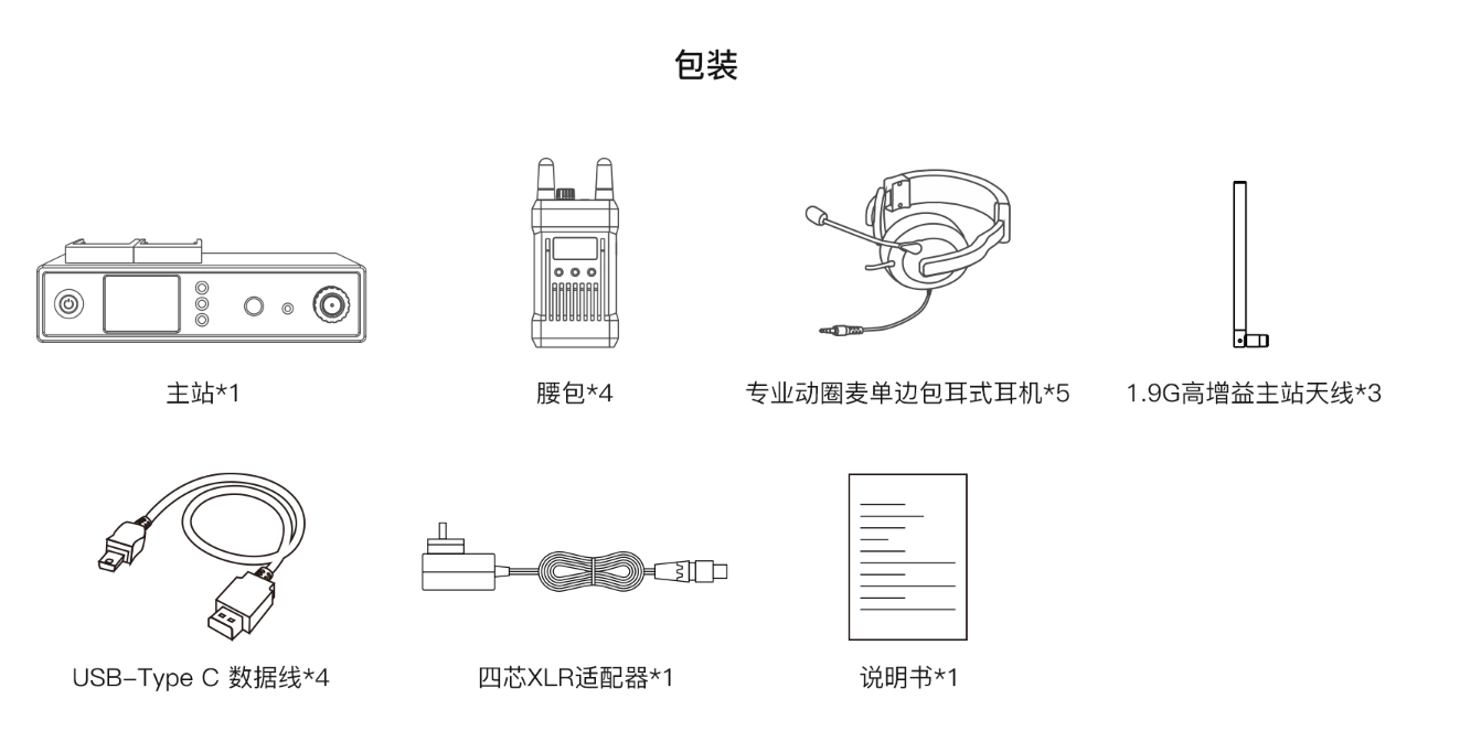 Mengma Wireless Communication 1000T Studio Communication System Full Duplex System One Drag Four Wireless Intercom