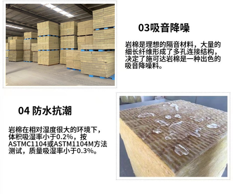 Rock wool composite board, exterior wall, rock wool board, roof sandwich partition board, sound insulation board, fire insulation board, thermal insulation board