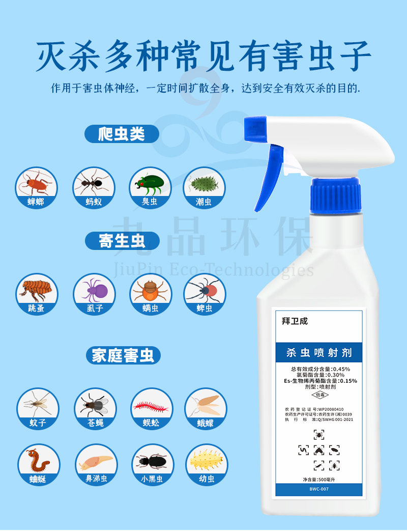 Baiweicheng insecticide spray to repel mosquitoes, pests, cockroaches, fleas, flies, bedbugs, tide insects, insects, insects, insects and insects