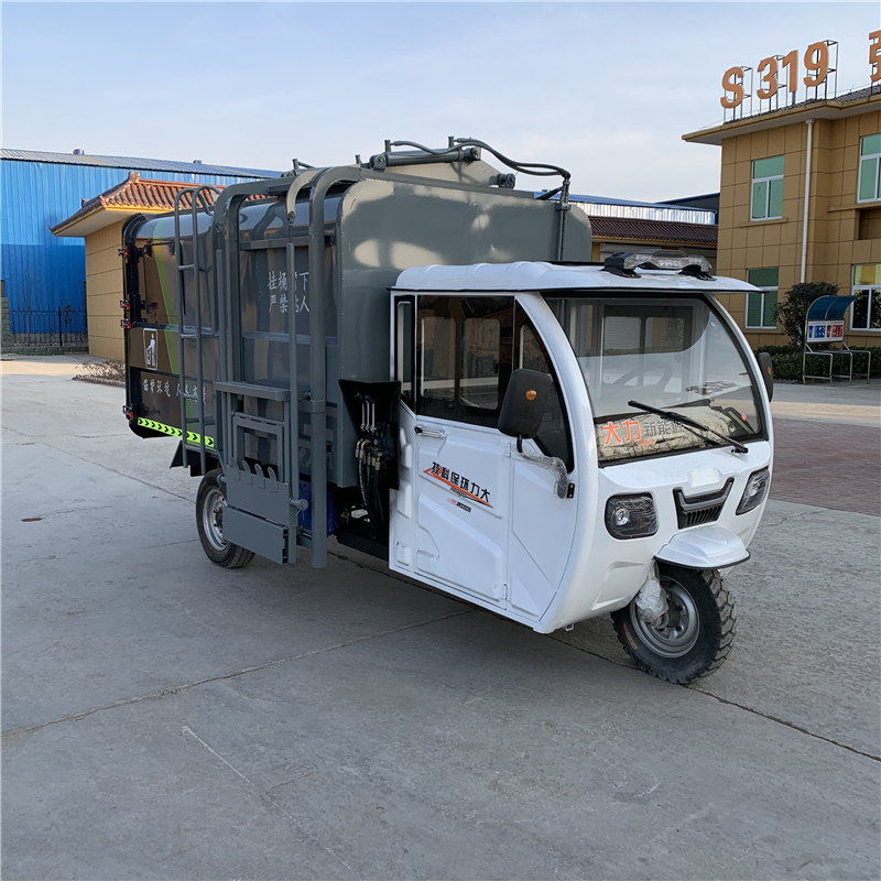 Electric garbage truck cleaning vehicle Community property three wheel four wheel garbage truck Hanging bucket self loading and unloading environmental sanitation vehicle