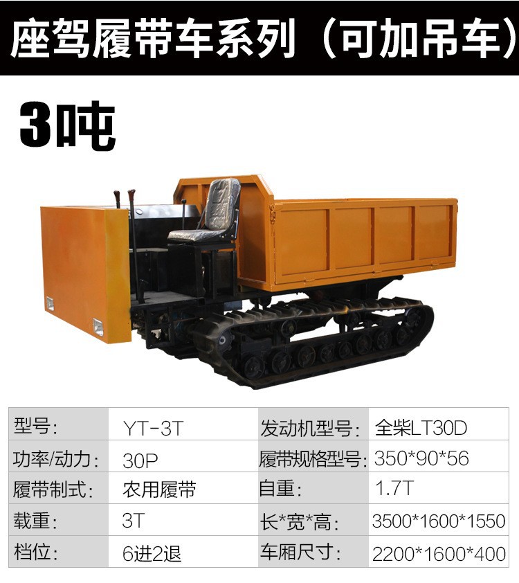 Crawler type transport vehicle with all terrain self dumping ability, small climbing crawler vehicle on muddy road sections in Hushan District