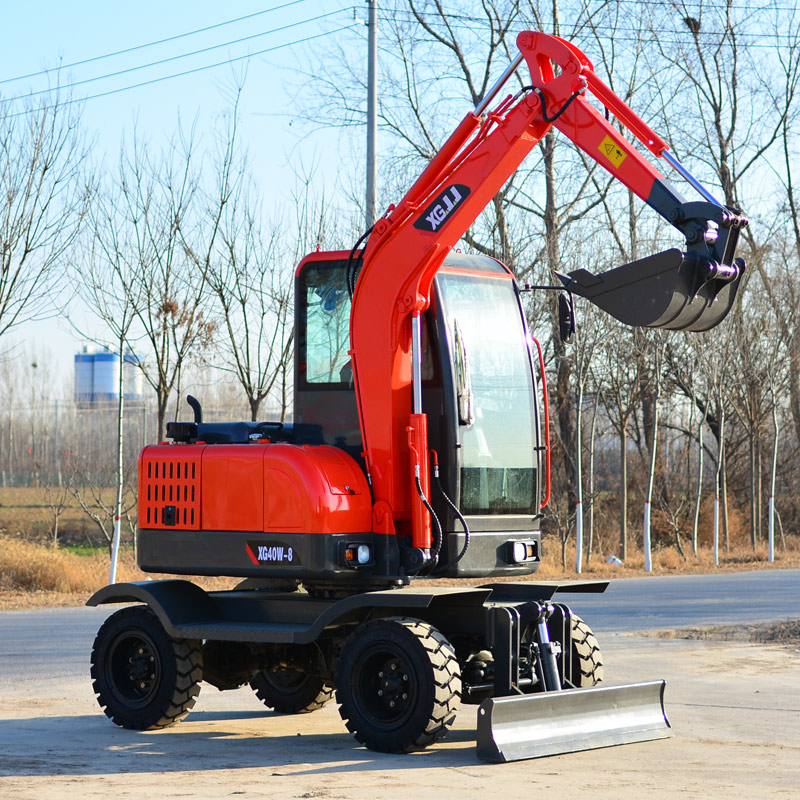 40 type wood grabbing machine for mountainous areas, wheel excavator for steel mills, and rubber wheel excavator for orchard excavation