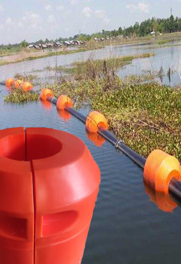 Dredging and sand suction vessel, water pump pipeline, float, clamp type float, Bertay plastic float