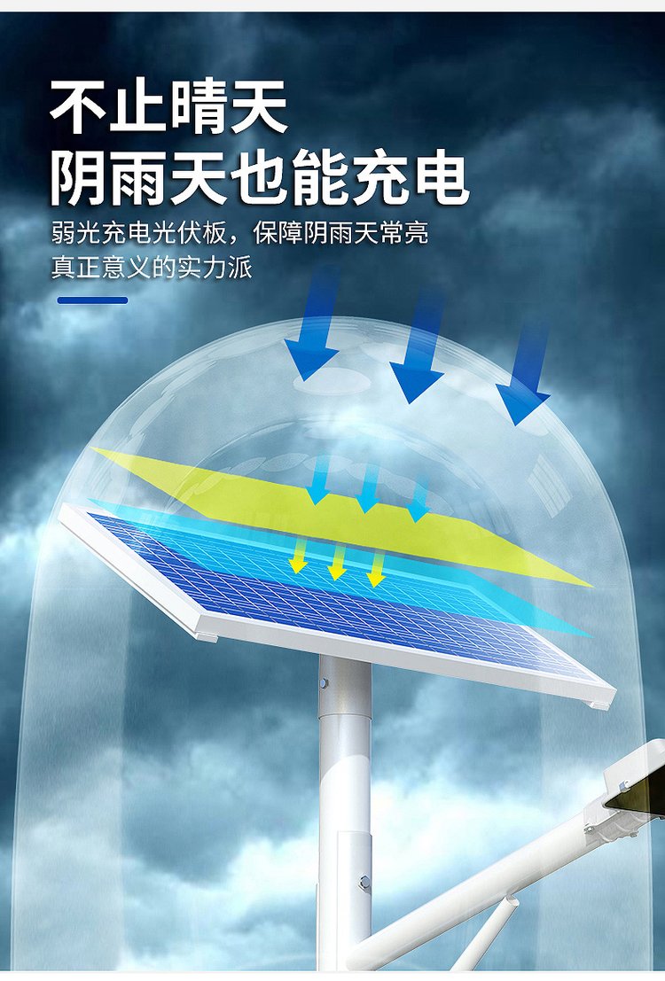 Outdoor solar street lights, batteries, rural lighting engineering lights, 6-meter community park road lighting