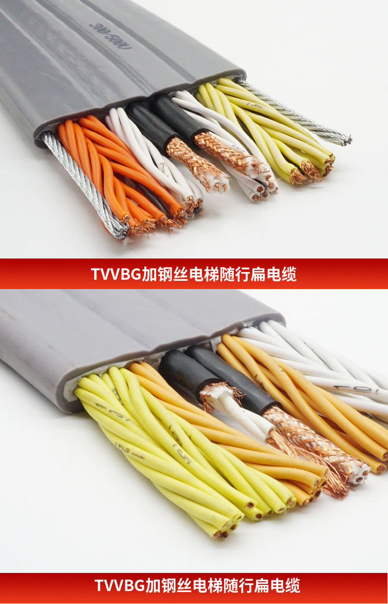 Flat cable YFFB YVFB TVVB8 core * 4, dedicated for mobile telescopic doors of overhead cranes and elevators