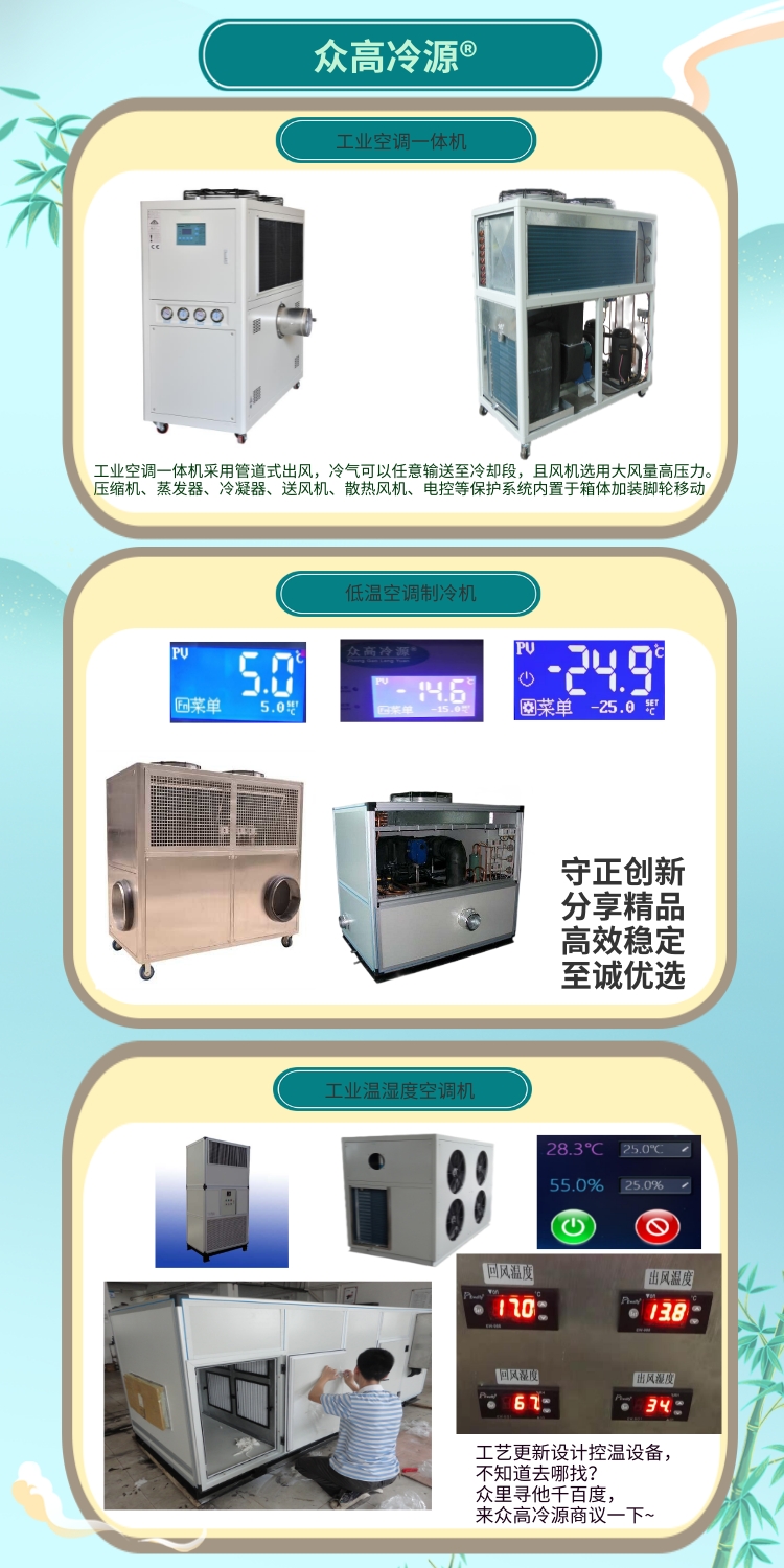 Industrial high-power air conditioning customized air outlet wind tunnel duct air conditioning refrigeration integrated machine