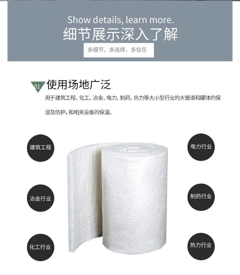 White Aluminium silicate blanket can withstand high temperature, and can be used in battery, electric appliance, automobile and other industries. It can be processed into various specifications