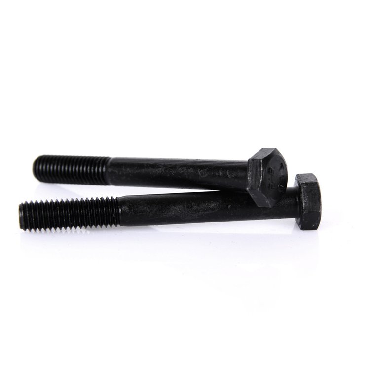 Supply high-strength bolts, grade 8.8 oxidized blackened outer hexagonal bolts, carbon steel high-strength screws