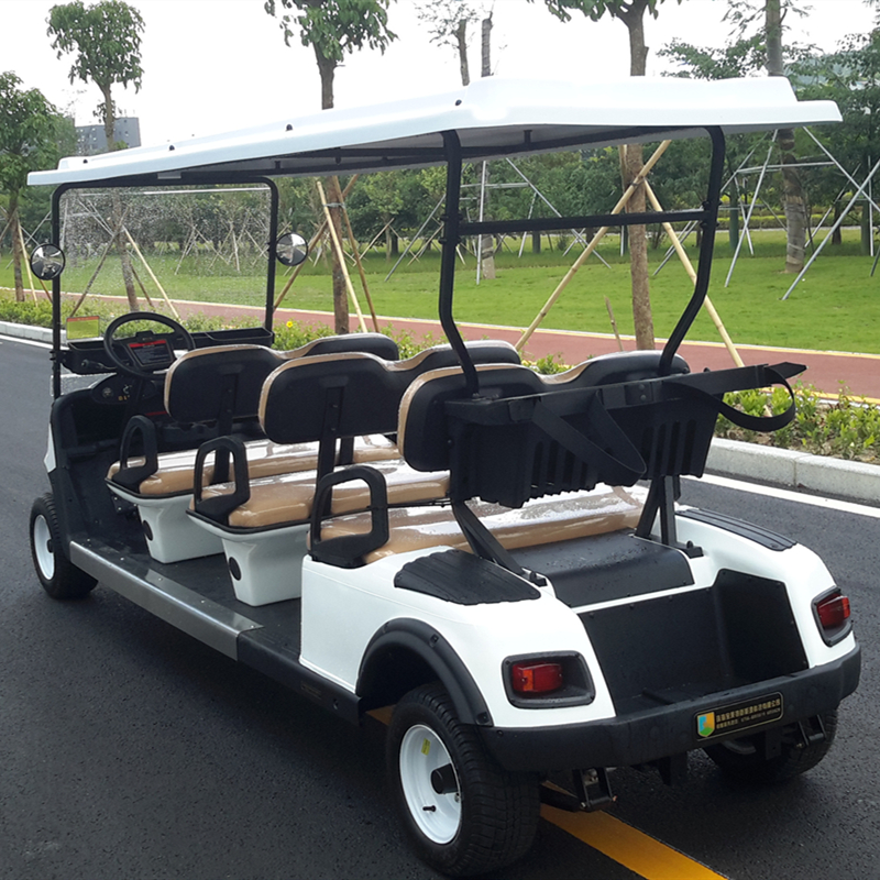 Donglang four wheel and four seat electric golf cart has low operating cost and unique appearance