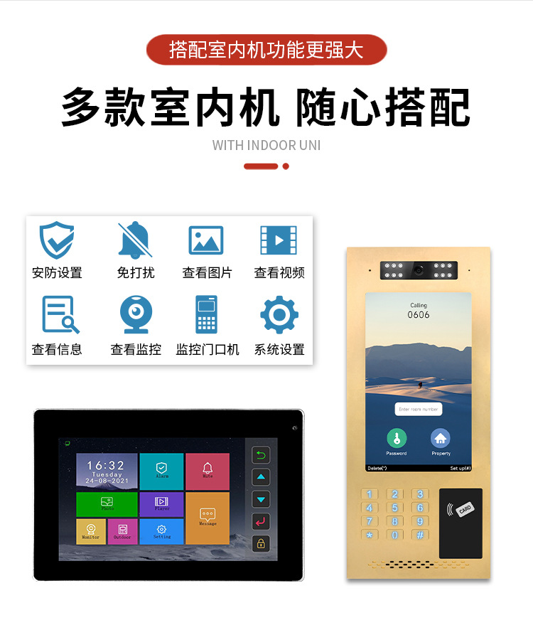 Mingke Digital/Semi Digital Unit Door Visual Intercom Access Control Host Door Bell Video Intercom System