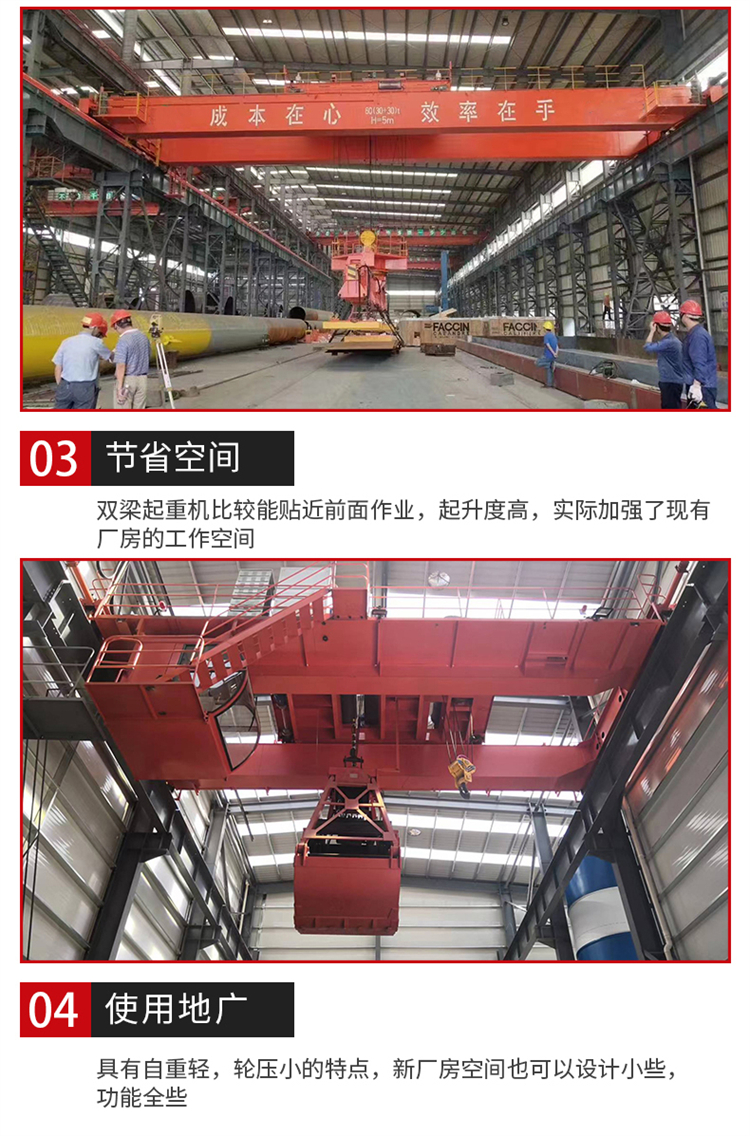 Double beam bridge crane explosion-proof electric 10 ton 20 ton 32 ton QD crane aerial crane