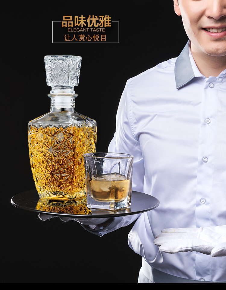 Professional customized high-end decanter square diamond foreign wine bottle with excellent quality and exquisite craftsmanship