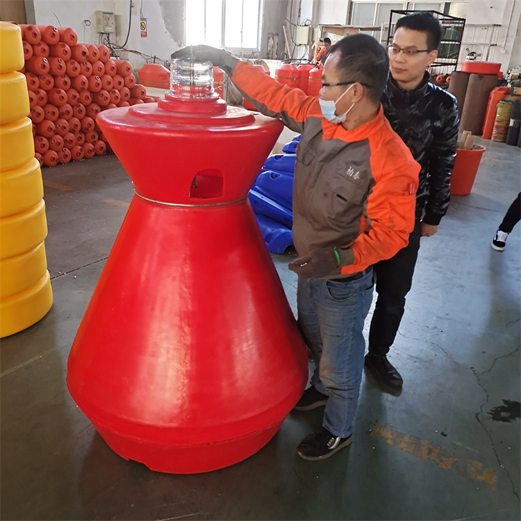 1 meter diameter warning buoy for inland waterways, Botai plastic integrated navigation buoy with light supply
