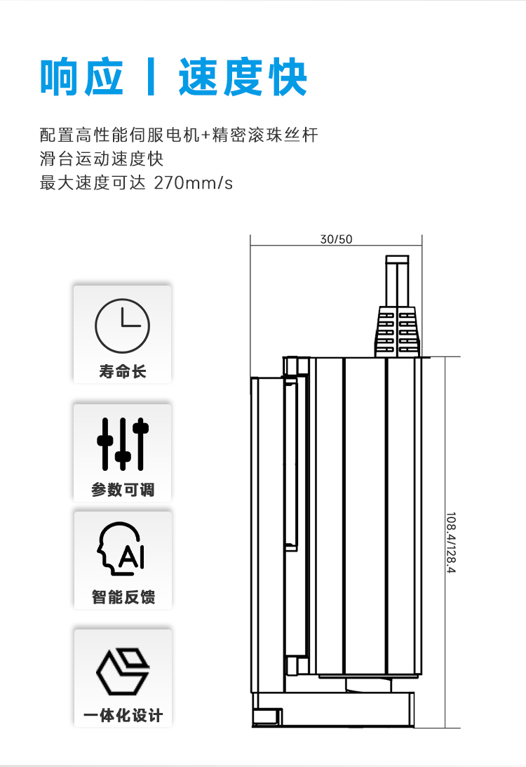 HT-DH micro servo electric cylinder manufacturer's position, speed, and force can be adjusted to replace IAI electric cylinder