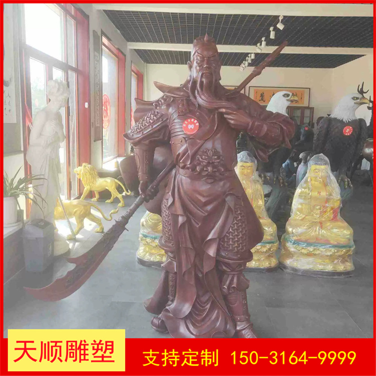 Production of a 1.8-meter copper statue of Guan Gong, a large painted Nine Dragons crossbar supporting the Treasure Bowl Guan Second Lord, Wu Caishen