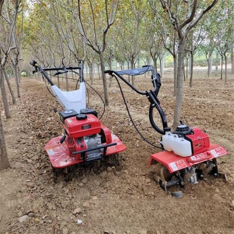 Diesel rotary tiller for plowing, ditching, loosening, and plowing, vegetable garden walking micro tiller, four-wheel drive diesel deep tiller