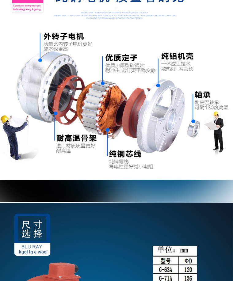 Variable frequency adjustable speed motor Computer fan G315A/G225A/G355A-380V three-phase asynchronous variable frequency motor