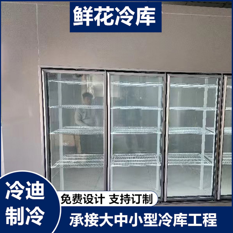 后补式冷库安装 玻璃鲜花冷藏库 10-100立方支持订制 白色冷迪品牌