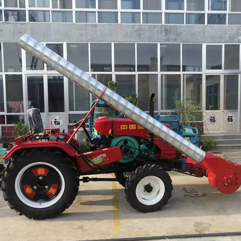 28 horsepower single cylinder four wheel belt tractor equipped with front straw recycling machine, Qingcang machine, five sign gearbox