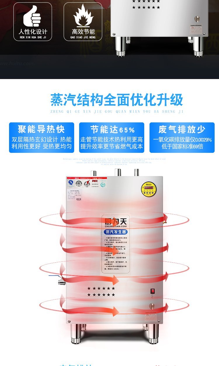 Commercial gas steam generator Steam engine bean curd boiling machine wine making steam Mantou machine natural gas energy-saving boiler