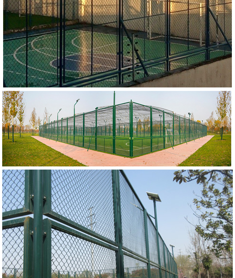 Chongze Frame Ski Field Fence Customized Diamond Hole Wrapped Plastic Hook Flower Net Outdoor Dark Green Playground Fence