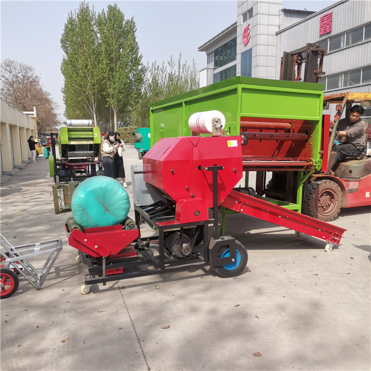 Fermentation feed bundling machine, ensilage straw crushing and coating machine, fixed ensilage straw wrapping machine