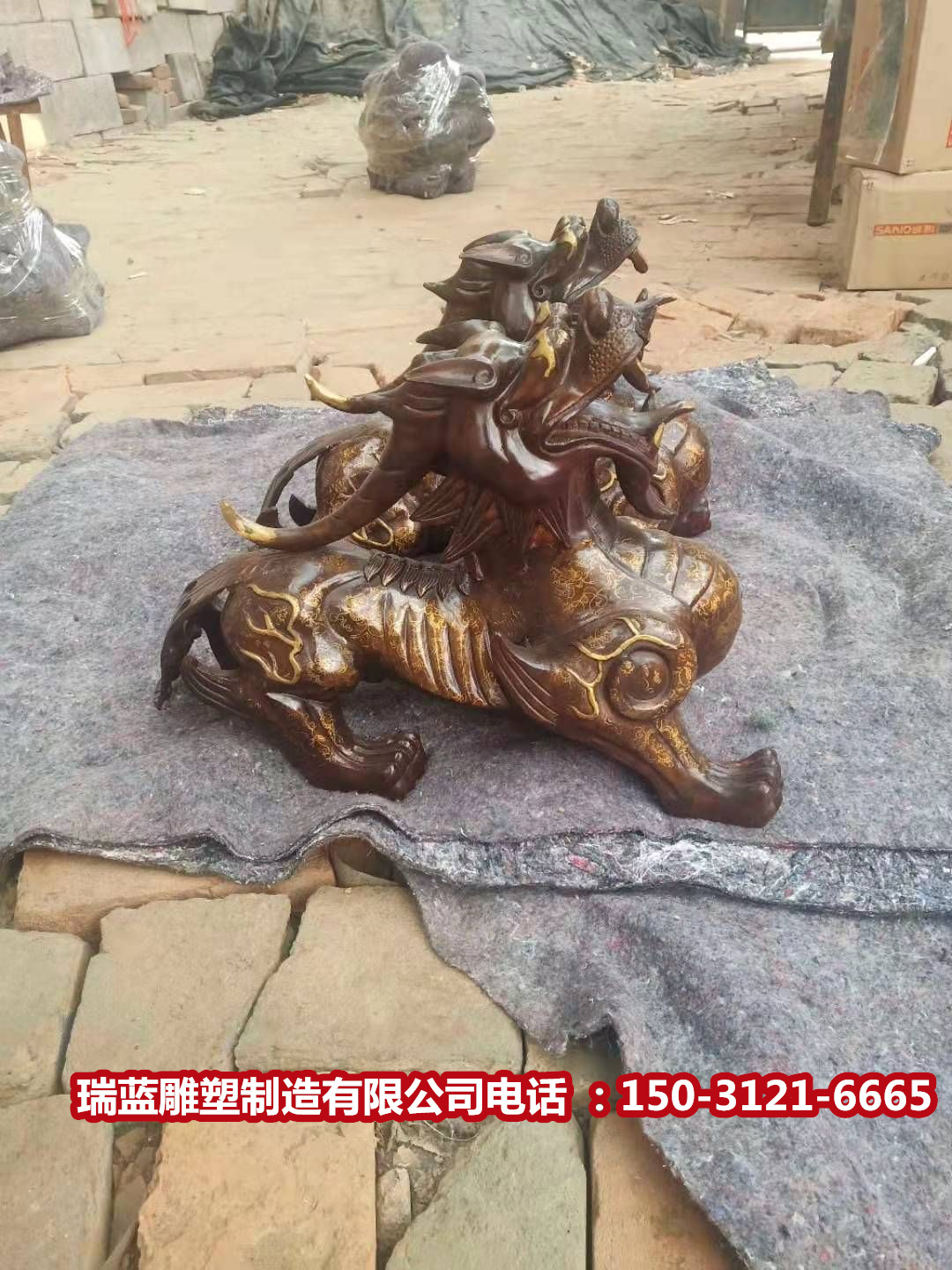 Copper Pixiu Sculpture Manufacturer All Copper Pixiu Town Animal Decoration Hotel Unit Entrance Large Pixiu Customization