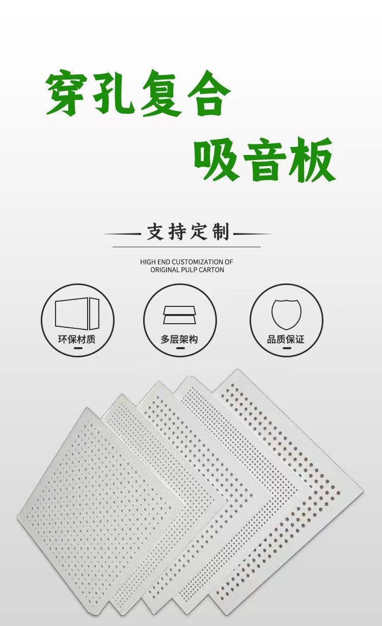 Perforated composite sound-absorbing board, sound-absorbing wall panel, ceiling decoration panel for large public buildings