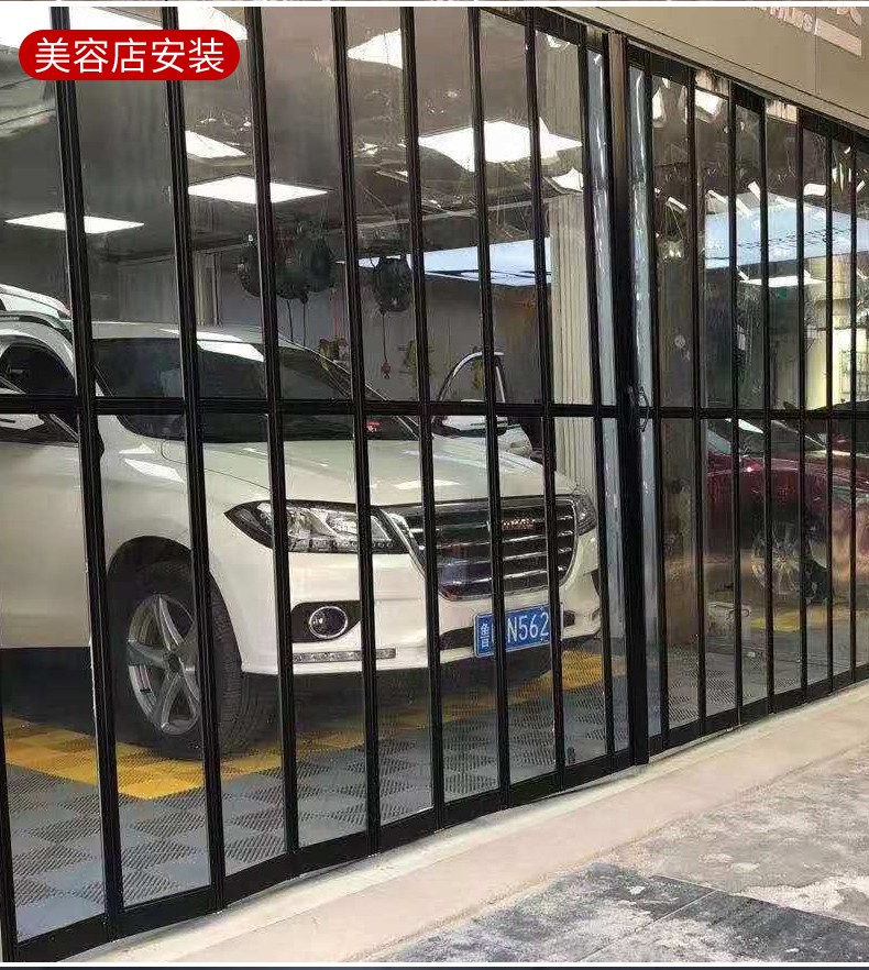 Aluminum alloy crystal sliding folding door, shopping mall, shop door, car wash partition door, curved non rail door