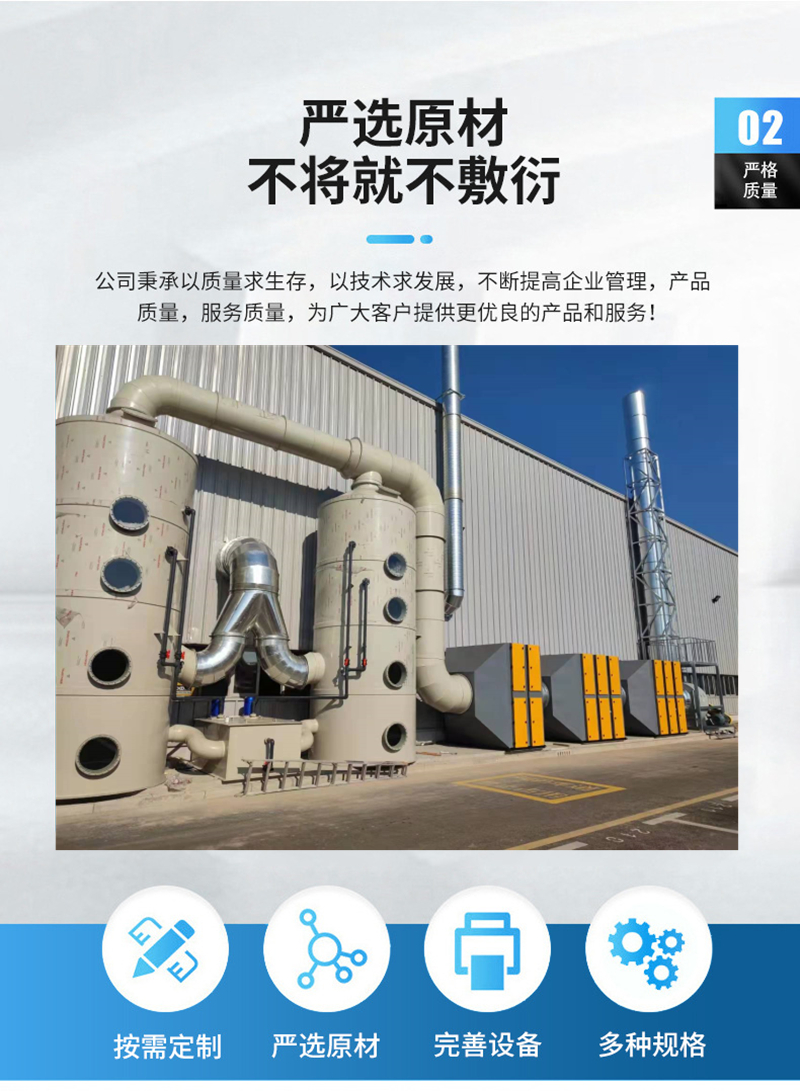 Chemical plant waste gas treatment equipment Mulan PP stainless steel spray tower wet dust removal equipment