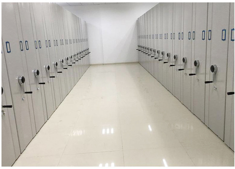 Xionghu produces 6-layer double-sided dense rack steel storage file cabinets, which can be moved and installed on site